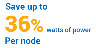 Save up to 36% watts of power per node