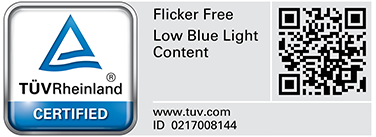 ZenScreen MB16AC passed stringent performance tests and is certified by TV Rheinland laboratories to be flicker-free and to emit low levels of blue light.