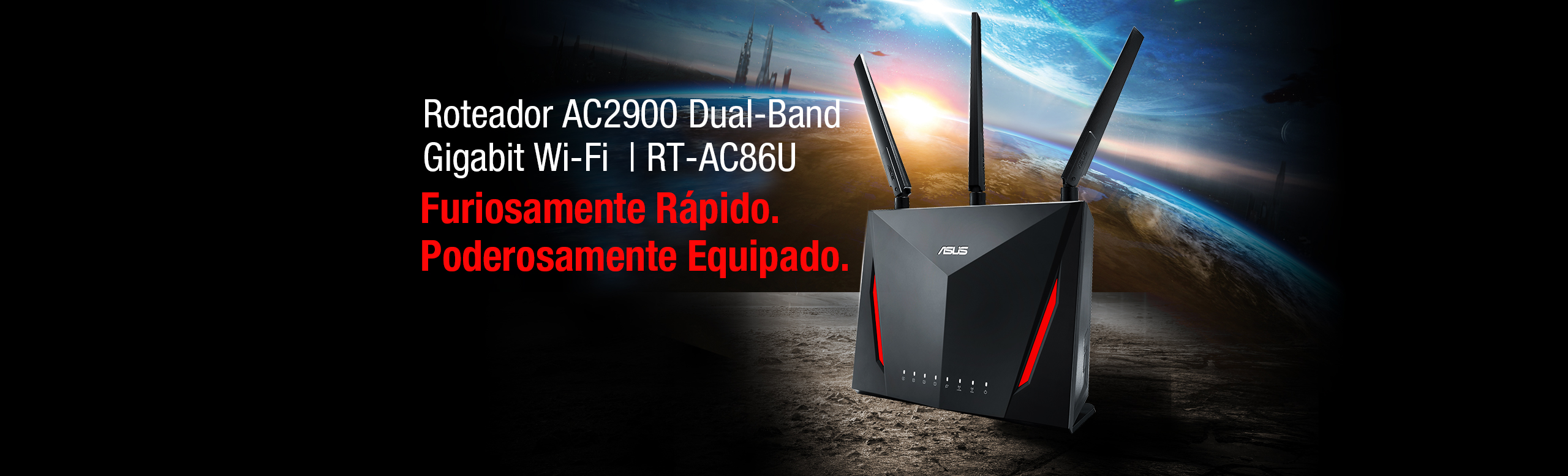 Roteador AC2900 Dual-Band Gigabit Wi-Fi RT AC86U