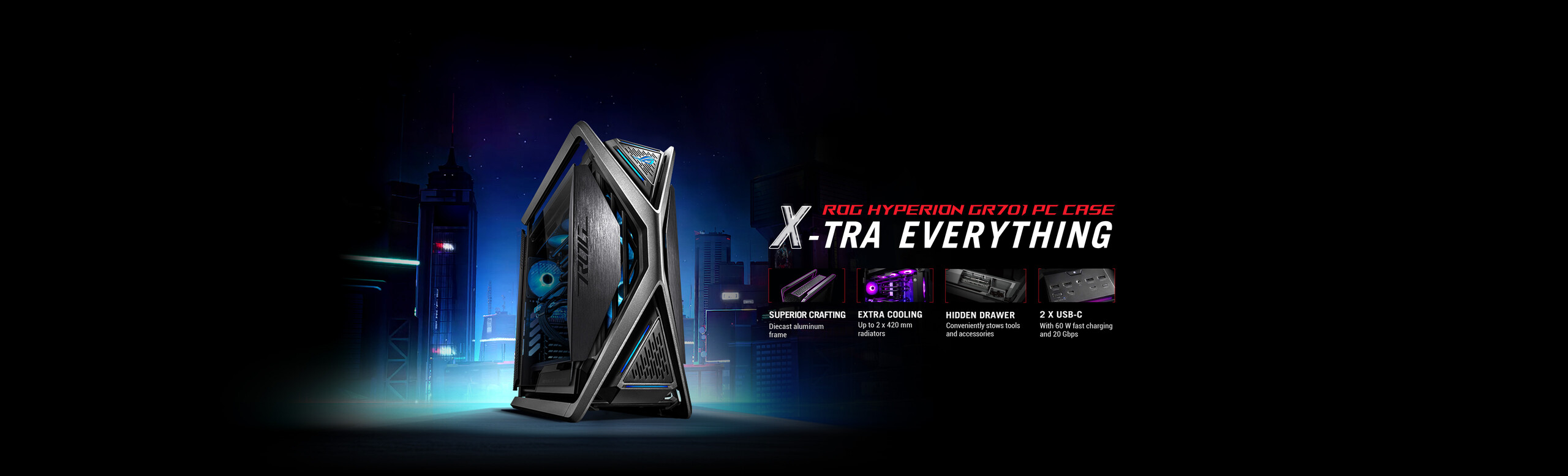 Learn more about ROG Hyperion GR701 PC Case Banner