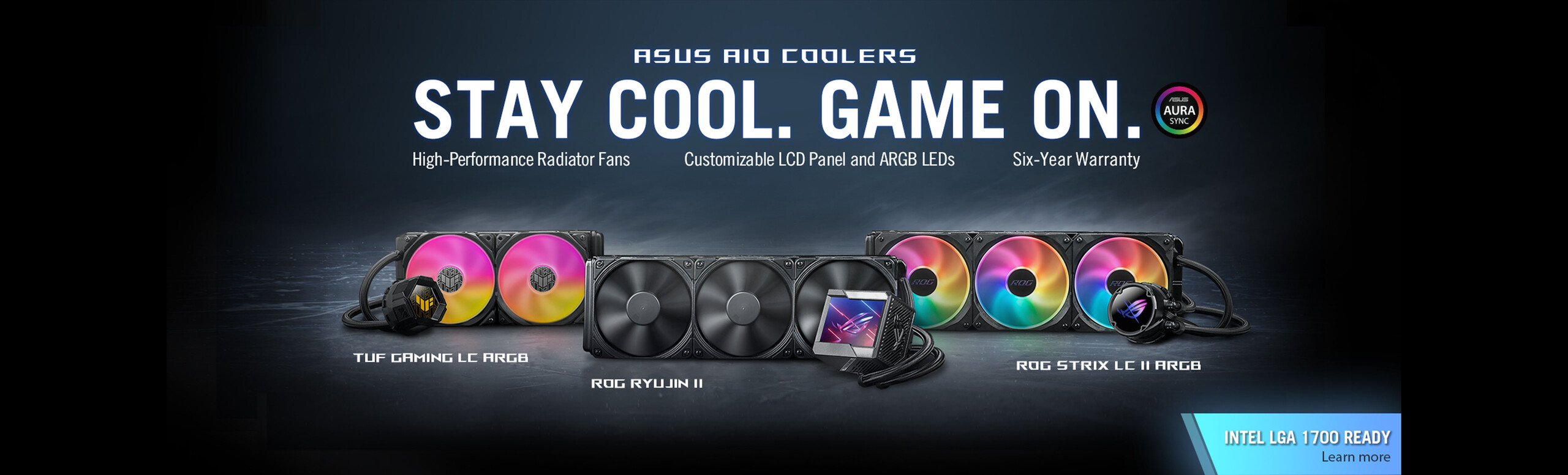 Offering a variety of models for every type of gamer, ASUS AIO coolers combine incredible performance to keep thermals in check