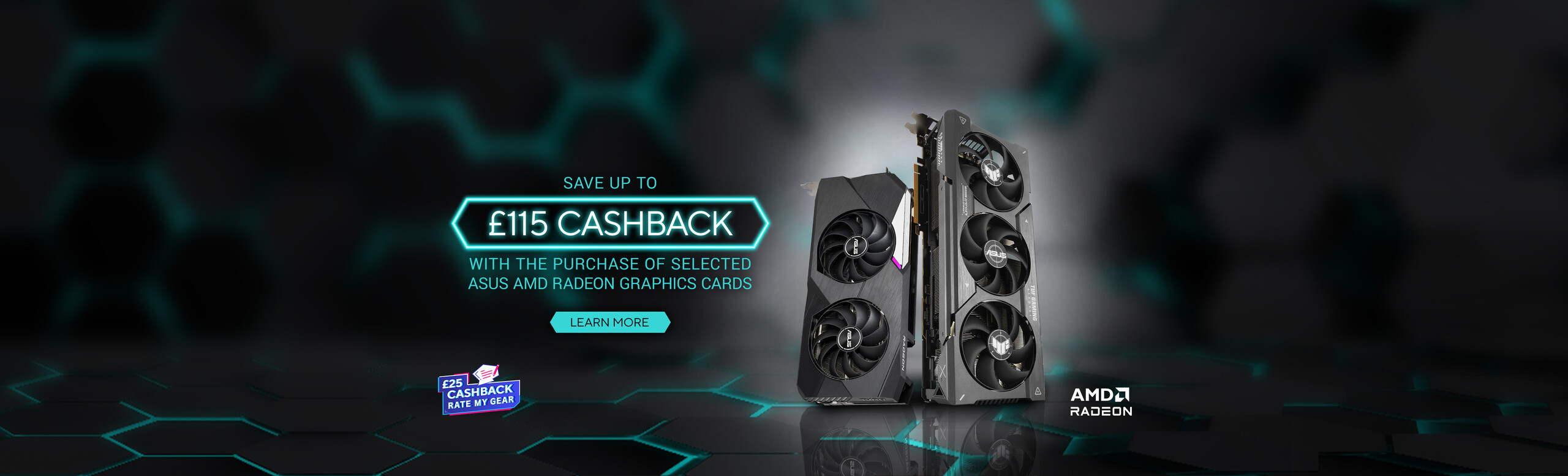 Up to £115 cashback on ASUS AMD Radeon graphics