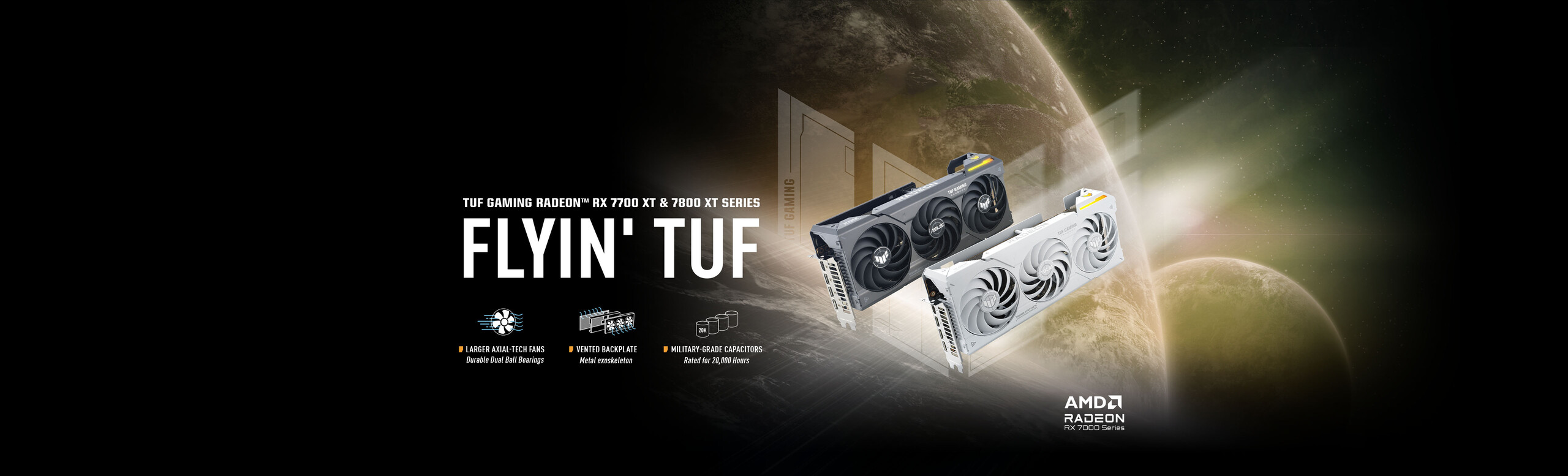Image of TUF Gaming RX 7800 XT Black and White Edition graphics cards