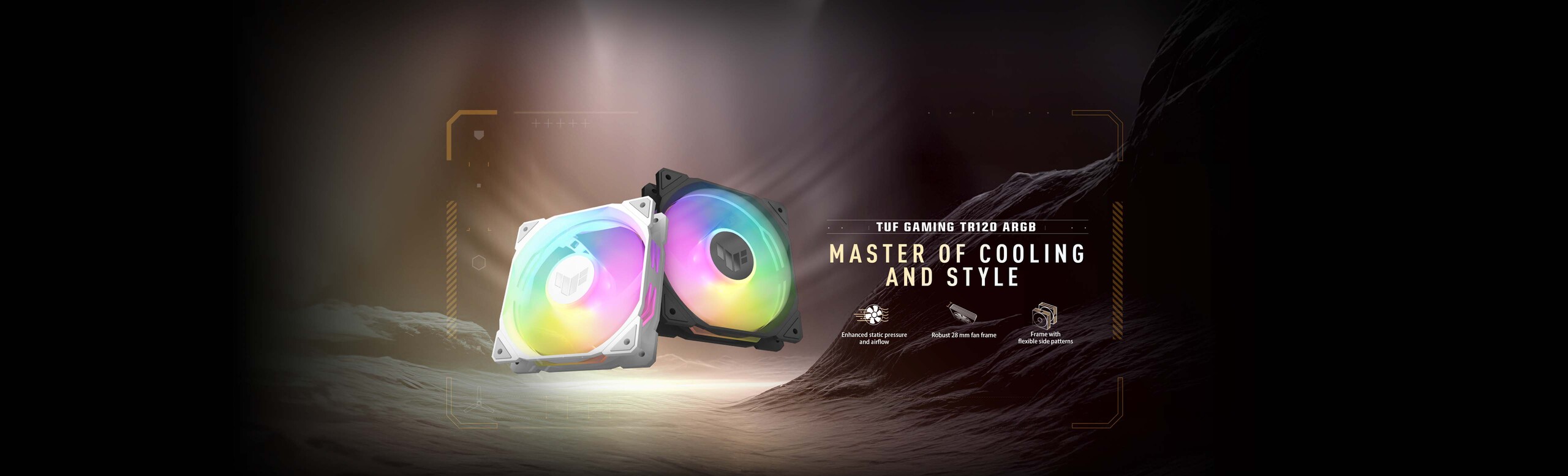 ASUS TUF Gaming TR120 ARGB and Reverse fan key visual