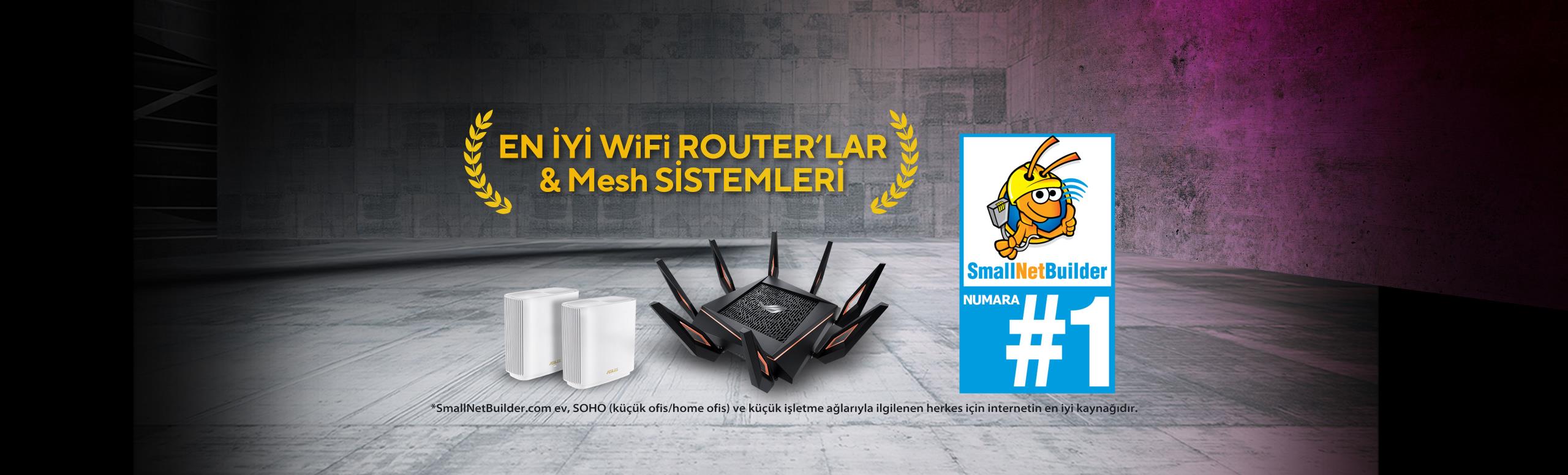 ASUS WiFi Router'lar ve Mesh Sistemleri SmallNetBuilder'da 1. Sırada