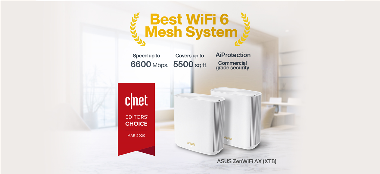 ASUS ZenWiFi AX (XT8) has won CNET Best Mesh WiFi 6 System