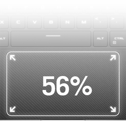 '56%' superimposed on the trackpad.