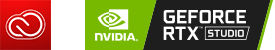 Adobe Creative Cloud logo i NVIDIA RTX Studio logo