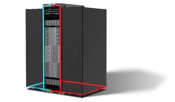 Asus Air-cooled solution. There are two CDUs next to one rack.