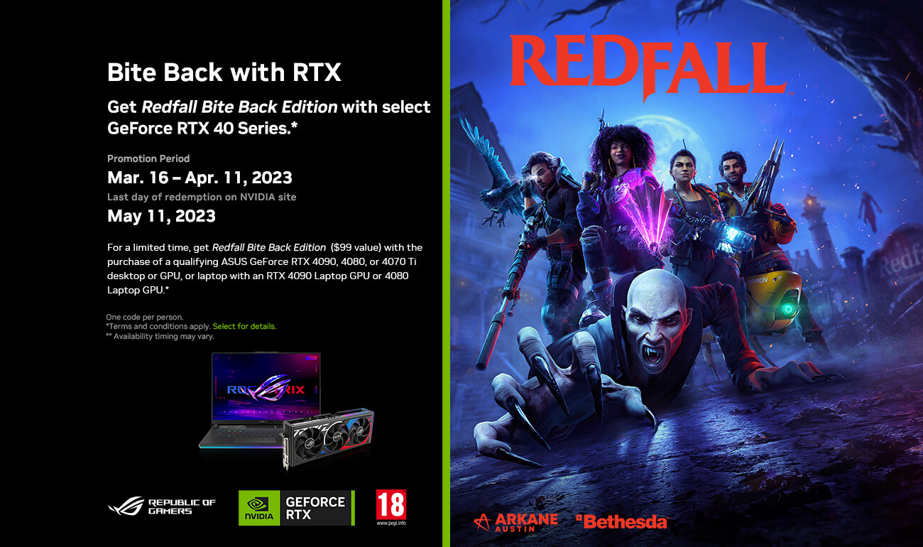 NVIDIA Bundles Redfall Bite Back Edition With GeForce RTX 40 Series GPUs