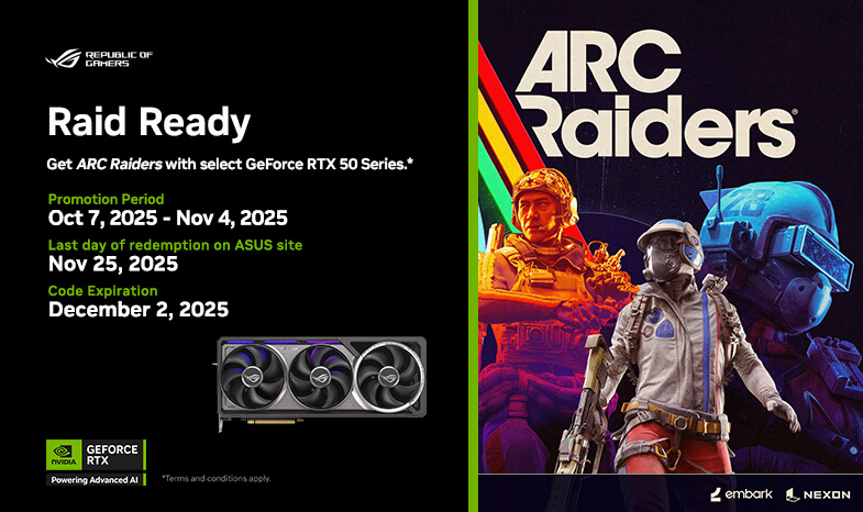 Get ARC Raiders with select ASUS GeForce RTX 50 Series Graphics Card