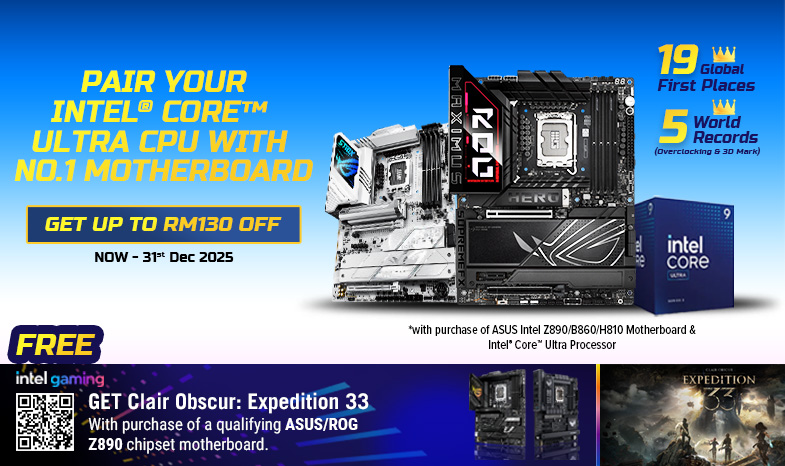 Get Up to RM130 OFF with Intel CPU & ASUS Motherboard Bundle