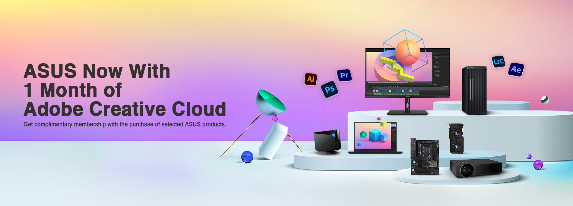 ASUS Now with 1 Month of Adobe Creative Cloud