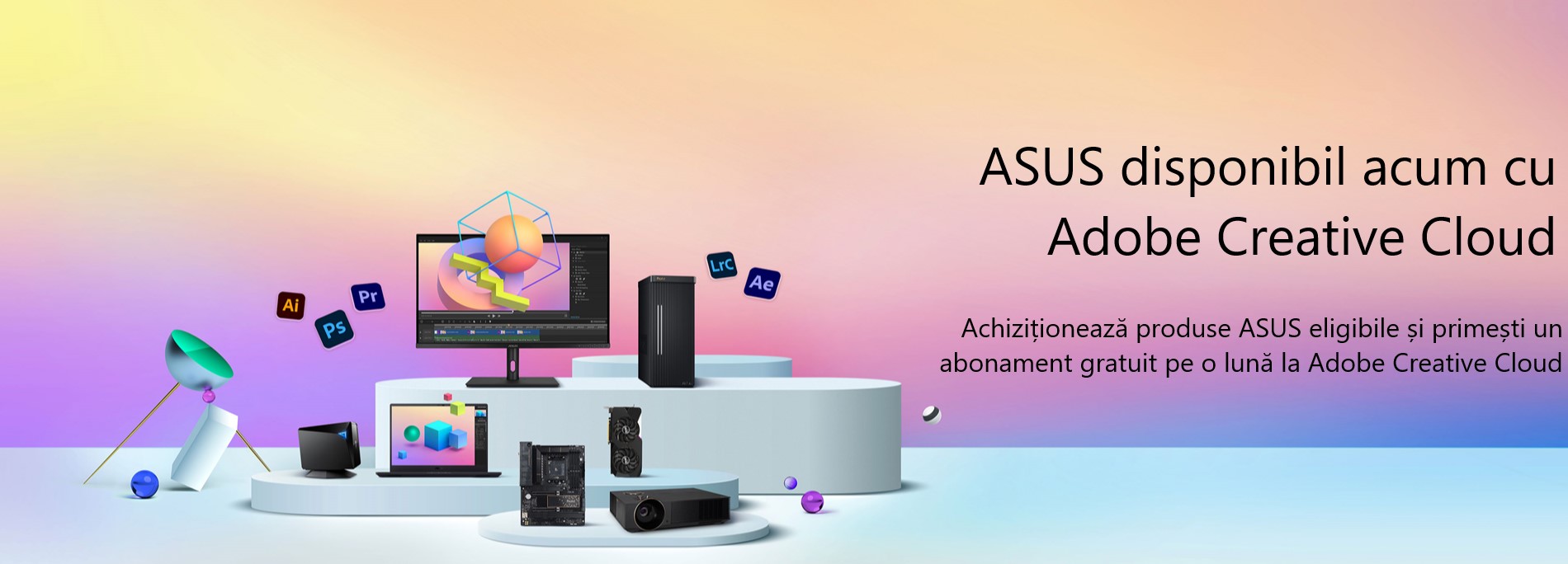 ASUS acum cu 1 luna de Adobe Creative Cloud 
