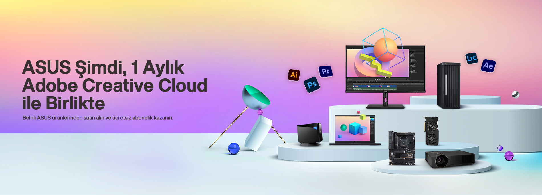 ASUS Şimdi 1 Aylık Adobe Creative Cloud ile Birlikte