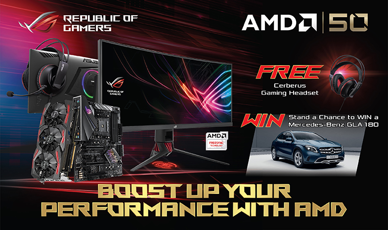 ASUS x AMD50 Exclusive Promo: FREE ASUS Cerberus Headset with purchase of ASUS MB/VGA + ASUS FreeSync series monitors
