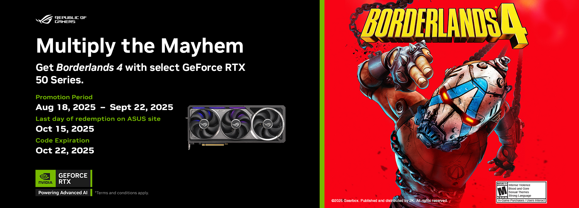 Get Borderlands 4 with select GeForce RTX 50 Series