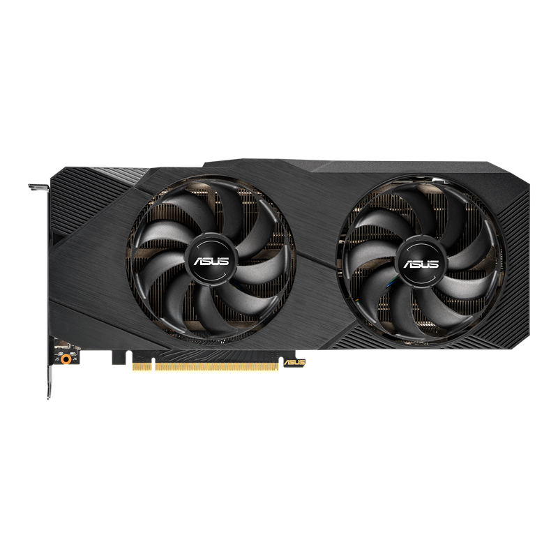 Dual GeForce RTX 2080 EVO graphics card, front view 