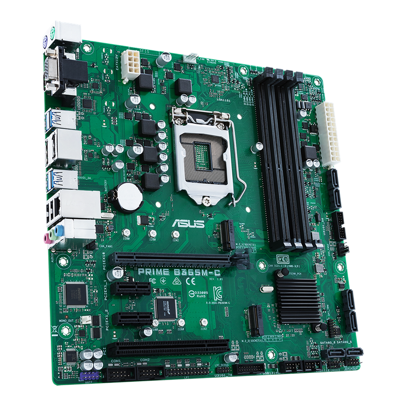 PRIME B365M-C/CSM motherboard, right side view 