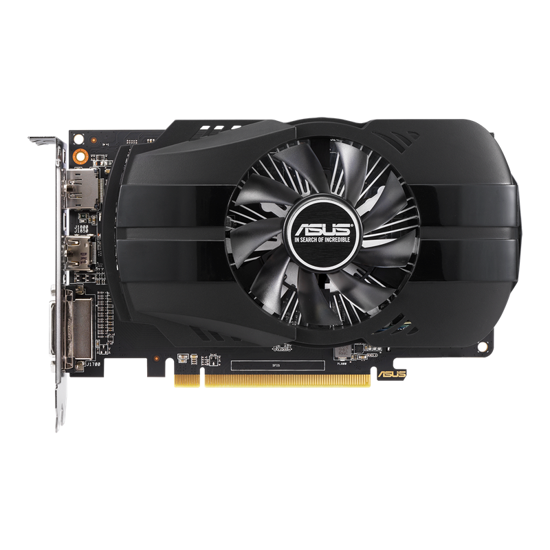 ASUS Phoenix Radeon 550 graphics card with AMD logo, front view 