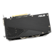 Dual GeForce GTX 1660 6GB GDDR5 EVO graphics card, rear angled view 