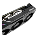 ASUS TUF Gaming X3 GeForce GTX 1660 Ti 6GB GDDR6 graphics card, angled top down view, showcasing the heatsink