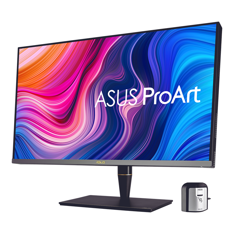 ProArt Display PA32UCX-K, front view, tilted 45 degrees
