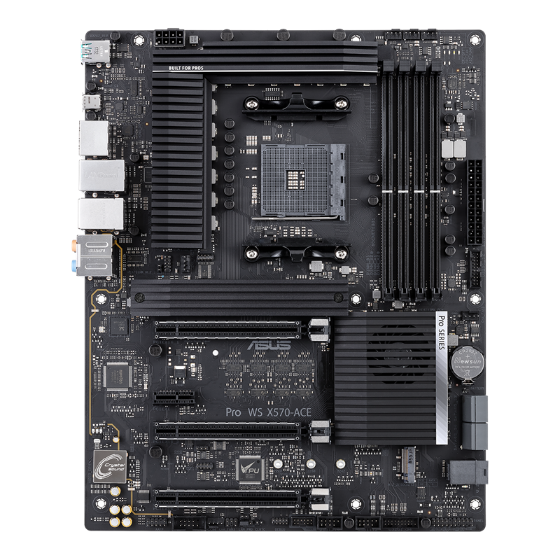 Pro WS X570-ACE motherboard, front view 