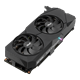 Dual series of GeForce RTX 2060 SUPER EVO graphics card, front angled view 