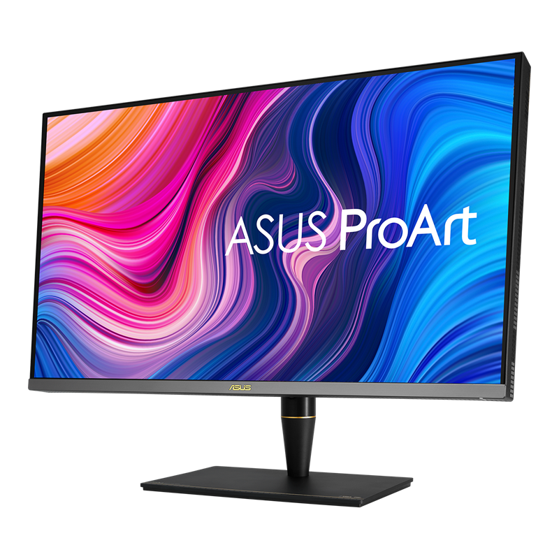 ProArt Display PA32UCX-P, front view, tilted 45 degrees
