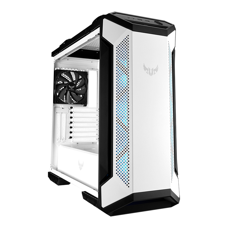 TUF Gaming GT501 White Edition front left 45-degree view