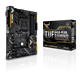 TUF B450-PLUS GAMING front view, 45 degrees, with color box