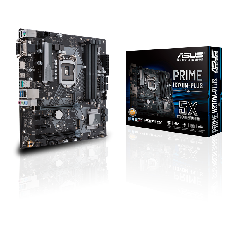 PRIME H370M-PLUS/CSM motherboard, packaging and motherboard