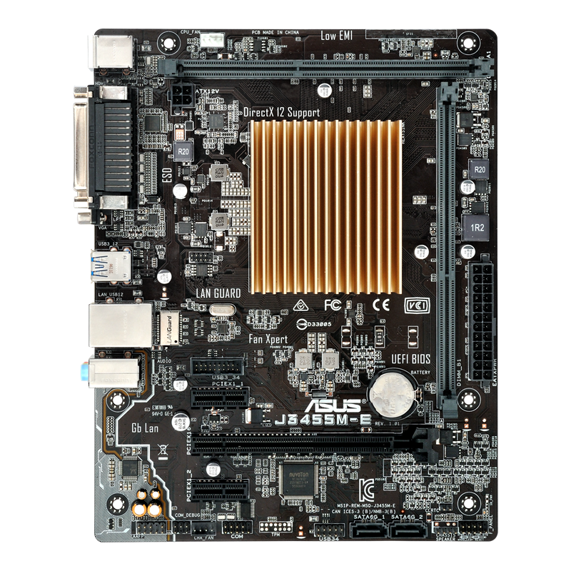 N3050I-CM-A motherboard, front view 