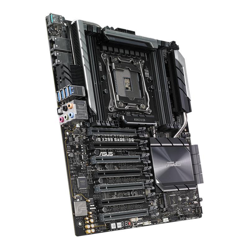 WS X299 SAGE/10G motherboard, right side view 