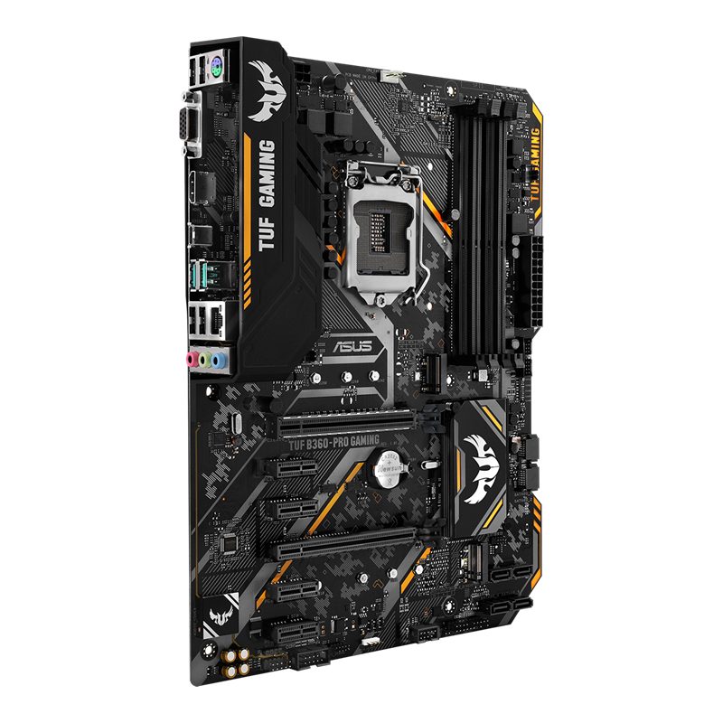 TUF B360-PRO GAMING front view, 45 degrees