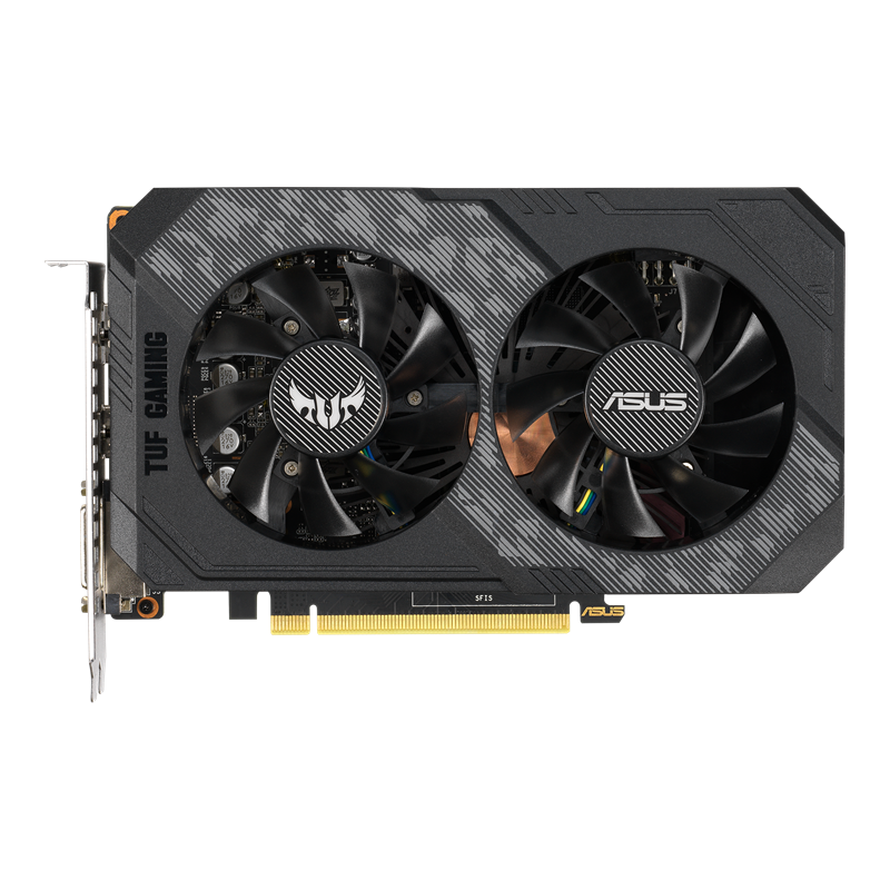 ASUS TUF Gaming GeForce GTX 1660 OC edition 6GB GDDR5 graphics card, front view