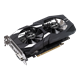 Dual series of GeForce GTX 1050 graphics card, front angled view, highlighting the fans, I/O ports