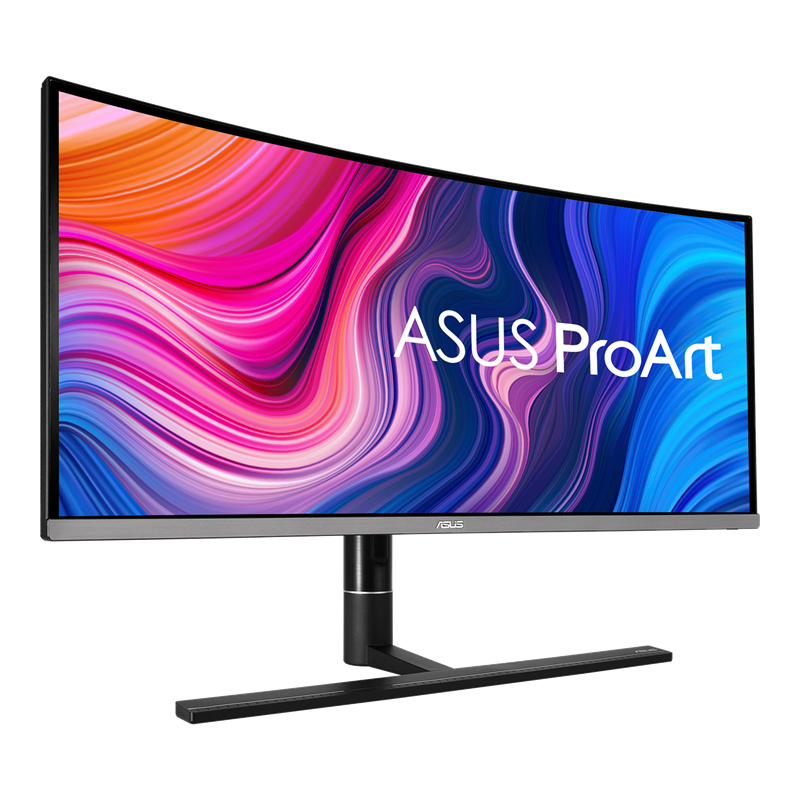 ProArt Display PA34VC, front view, tilted 45 degrees