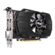 ASUS Phoenix Radeon™ RX 550 graphics card, angled top down view, highlighting the fans, I/O ports