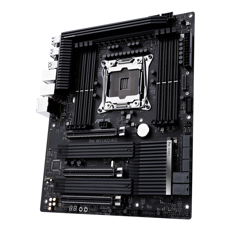 Pro WS C422-ACE motherboard, left side view