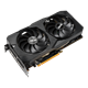 ASUS Dual Radeon™ RX 5500 XT EVO graphics card, front angled view, highlighting the fans, I/O ports