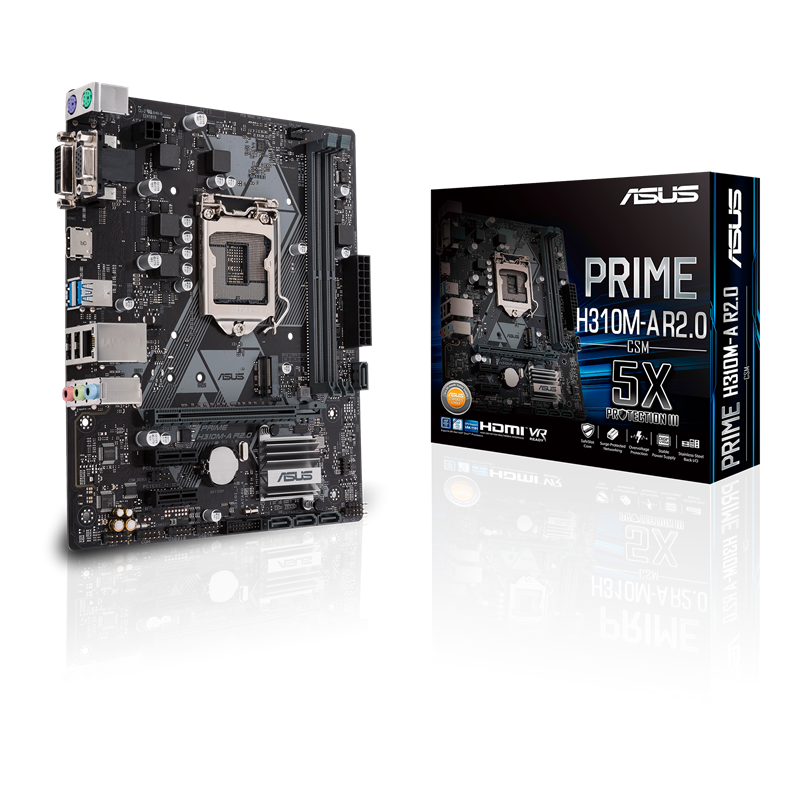 PRIME H310M-A R2.0/CSM motherboard, packaging and motherboard