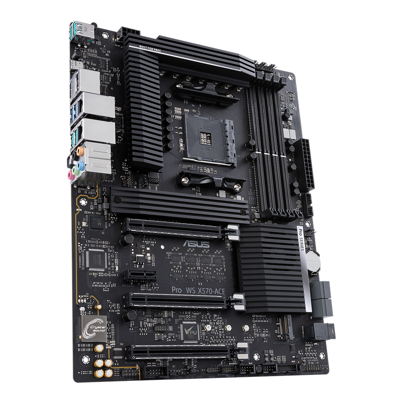 Pro WS X570-ACE motherboard, right side view 