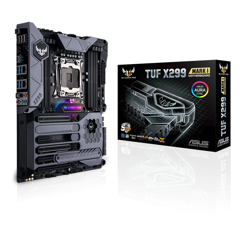 TUF X299 MARK 1 motherboard and packaging