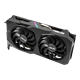 ASUS Dual Radeon™ RX 5500 XT EVO graphics card, angled top down view, highlighting the fans