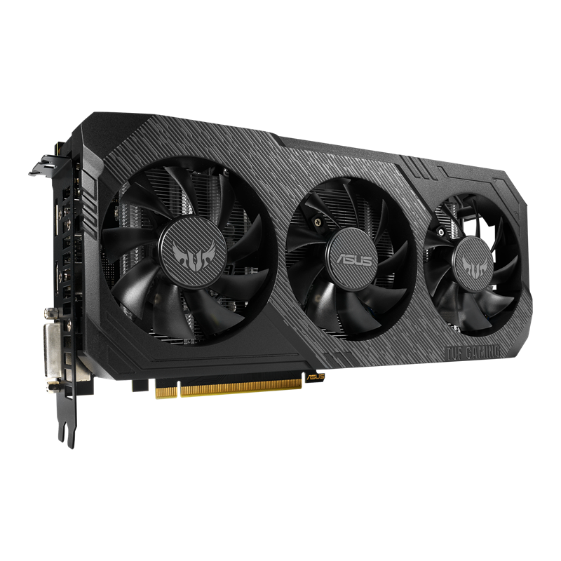 ASUS TUF Gaming X3 GeForce GTX 1660 Advanced edition 6GB GDDR5 graphics card, hero shot from the front