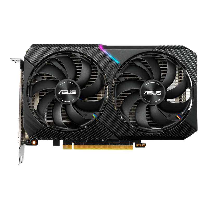 ASUS Dual GeForce GTX 1660 SUPER MINI 6GB GDDR6 graphics card, front view