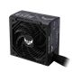 TUF Gaming 650W Bronze upright angle with focus on fan