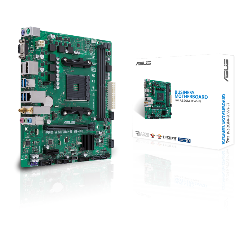 PRO A320M-R WI-FI motherboard, packaging and motherboard